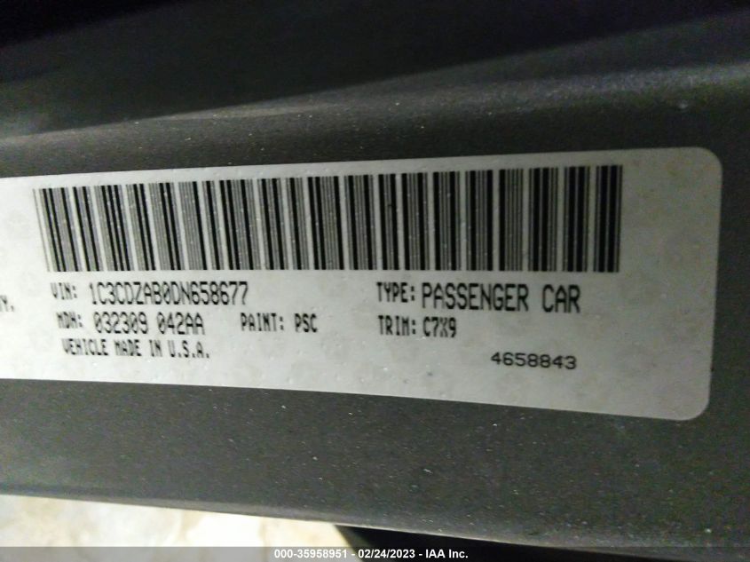 2013 DODGE AVENGER SE - 1C3CDZAB0DN658677