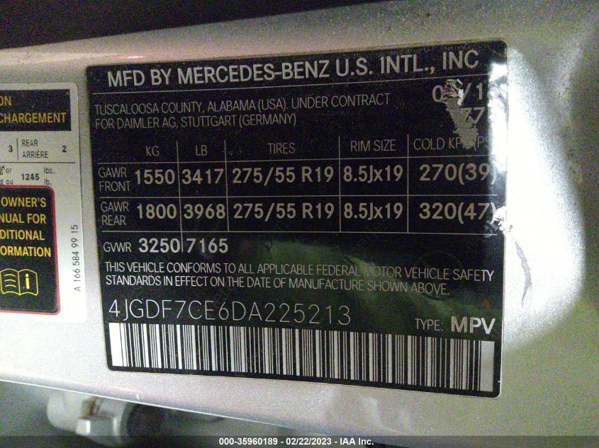 2013 MERCEDES-BENZ GL-CLASS GL 450 4JGDF7CE6DA225213