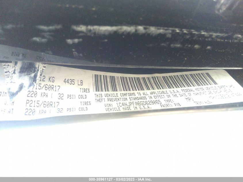 2016 JEEP PATRIOT HIGH ALTITUDE EDITION - 1C4NJPFA6GD629065