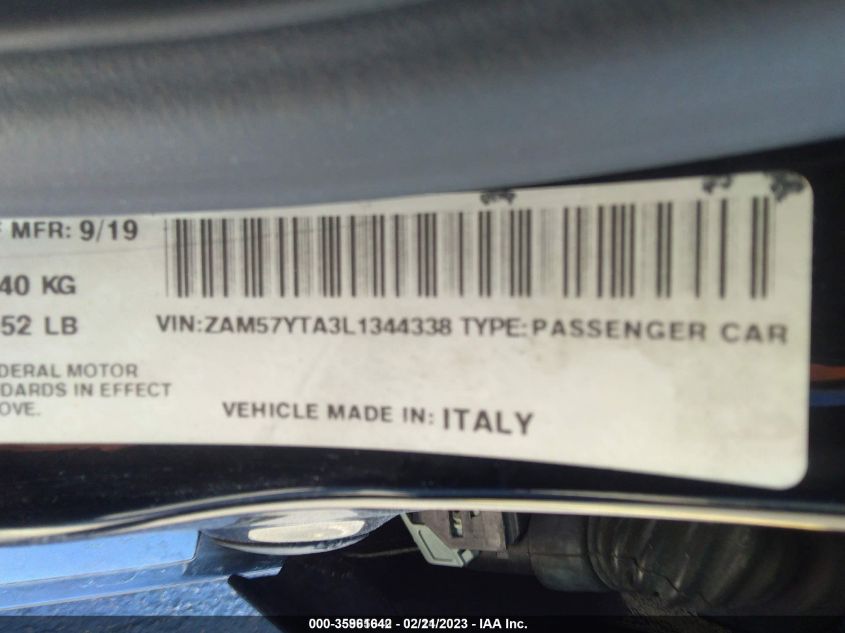 2020 MASERATI GHIBLI S Q4 ZAM57YTA3L1344338