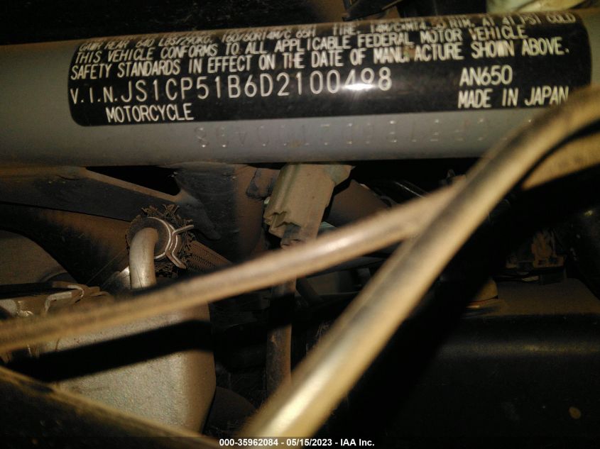 2013 SUZUKI AN650 A - JS1CP51B6D2100498