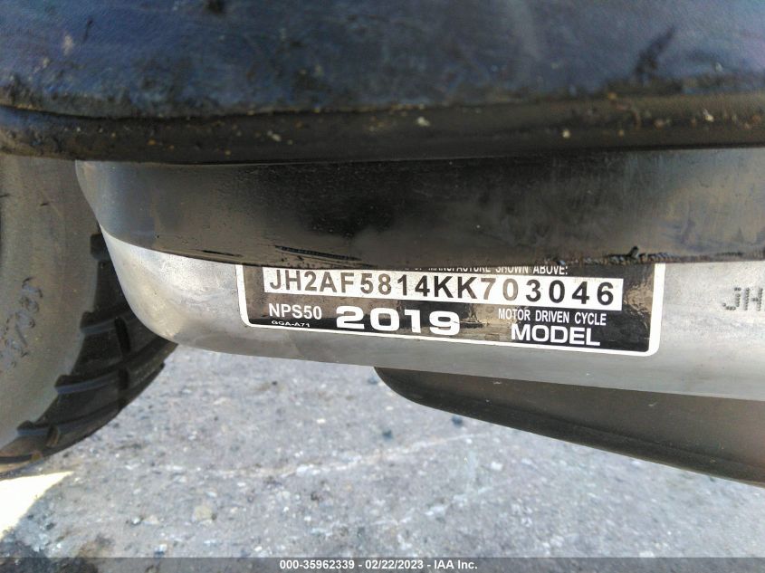 2019 HONDA NPS50 - JH2AF5814KK703046