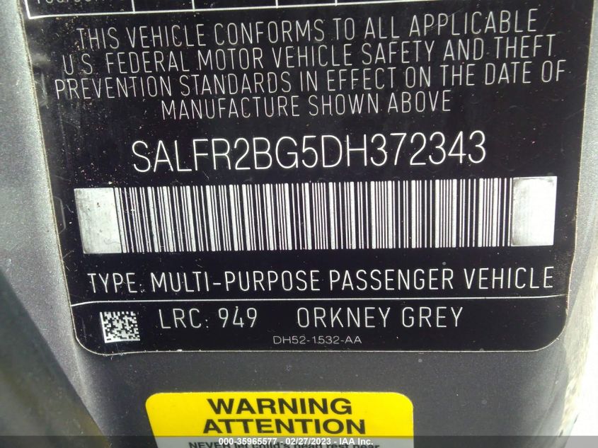 2013 LAND ROVER LR2 SALFR2BG5DH372343