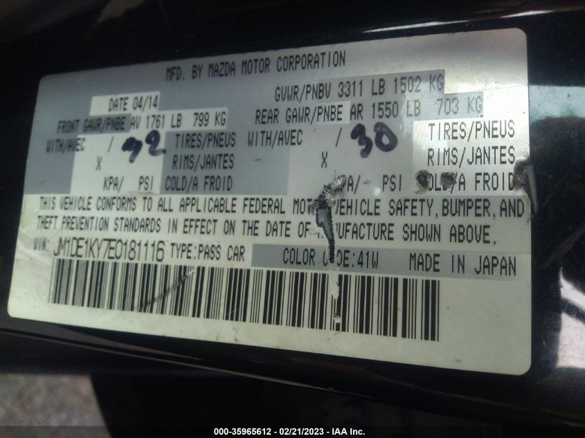 2014 MAZDA MAZDA2 SPORT - JM1DE1KY7E0181116