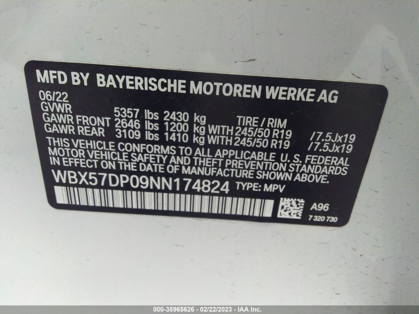 WBX57DP09NN174824 2022 BMW X3, photo no. 9