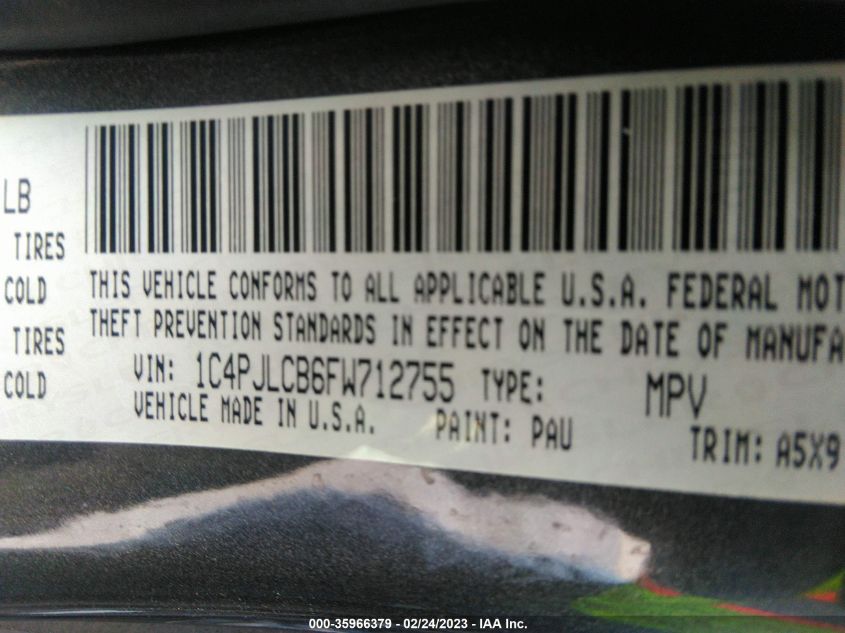 2015 JEEP CHEROKEE LATITUDE - 1C4PJLCB6FW712755