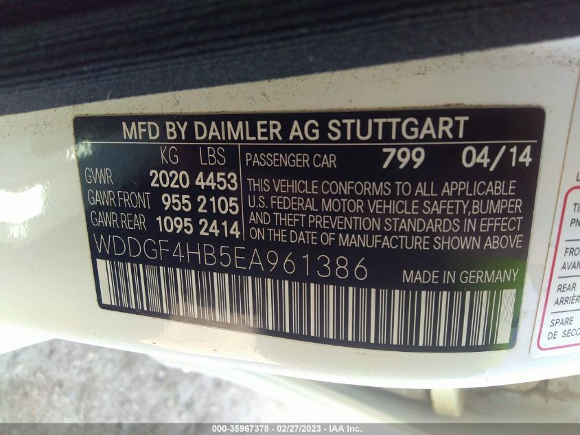 WDDGF4HB5EA961386 2014 MERCEDES-BENZ C-CLASS, photo no. 9