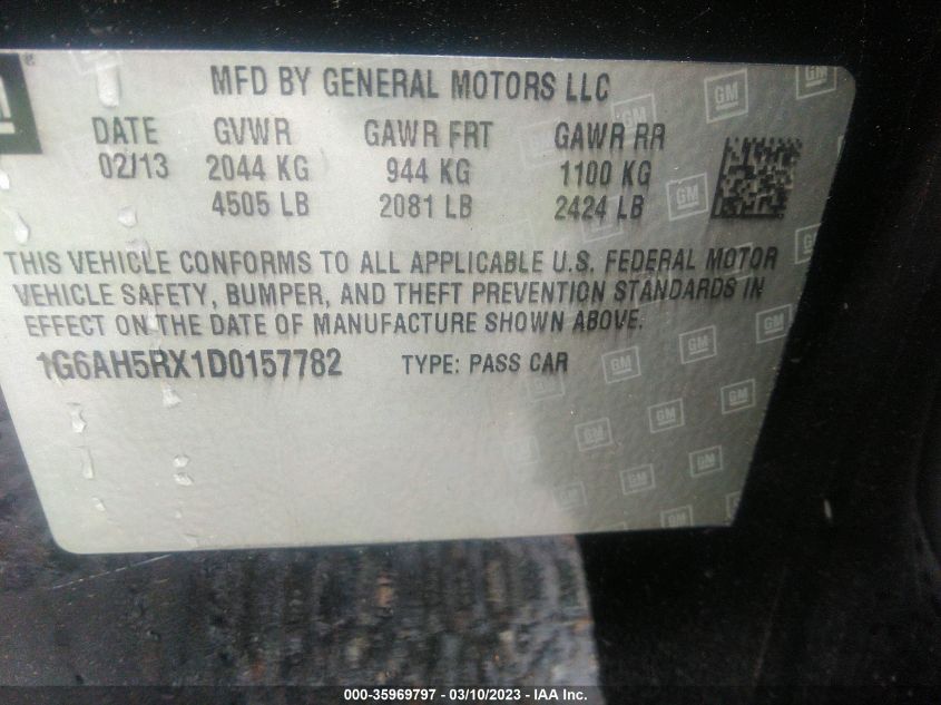 2013 CADILLAC ATS LUXURY - 1G6AH5RX1D0157782
