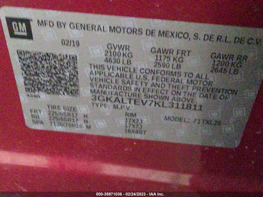 2019 GMC TERRAIN SLE - 3GKALTEV7KL311811