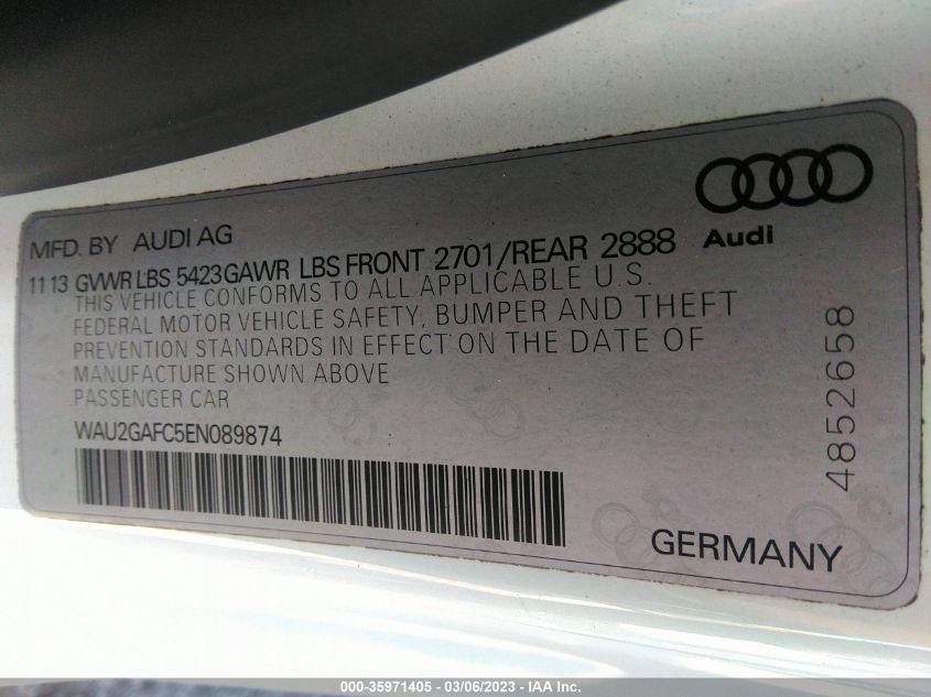 2014 AUDI A7 3.0 PRESTIGE WAU2GAFC5EN089874
