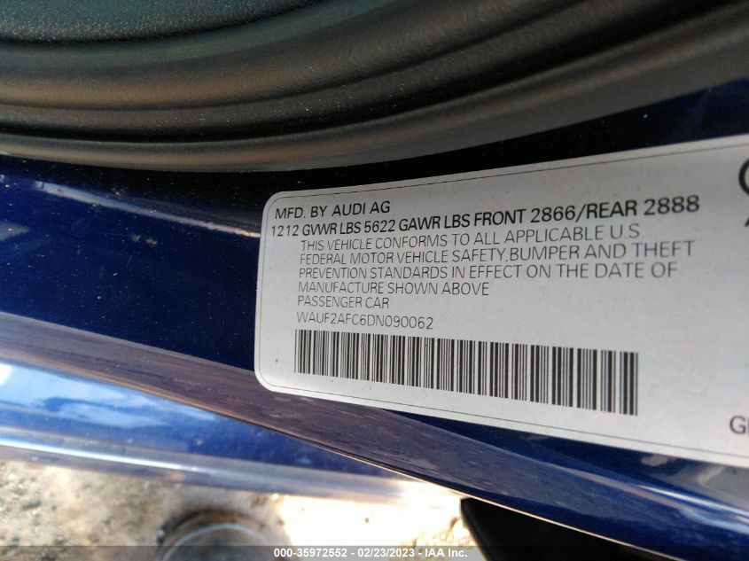 2013 AUDI S6 PRESTIGE - WAUF2AFC6DN090062