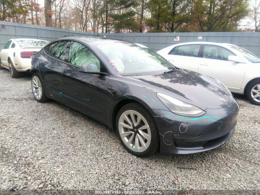 2022 TESLA MODEL 3 LONG RANGE - 5YJ3E1EB4NF183118