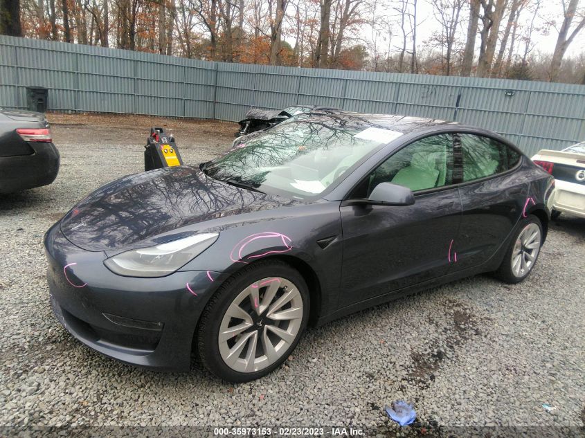 2022 TESLA MODEL 3 LONG RANGE - 5YJ3E1EB4NF183118