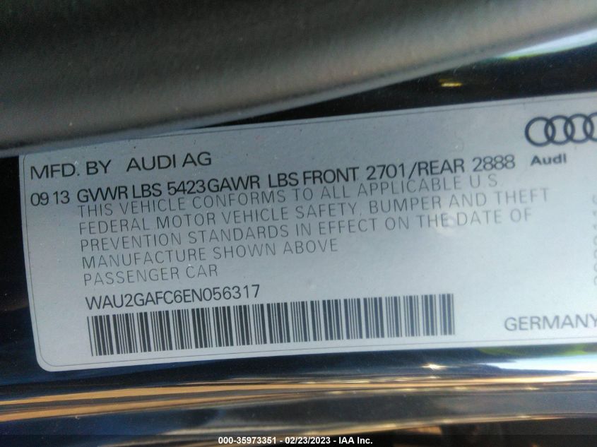 2014 AUDI A7 3.0 PRESTIGE WAU2GAFC6EN056317