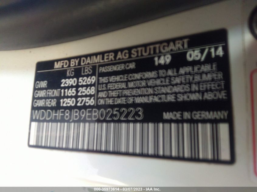 2014 MERCEDES-BENZ E-CLASS E 350 - WDDHF8JB9EB025223