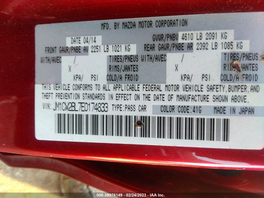 2014 MAZDA MAZDA5 SPORT - JM1CW2BL7E0174833