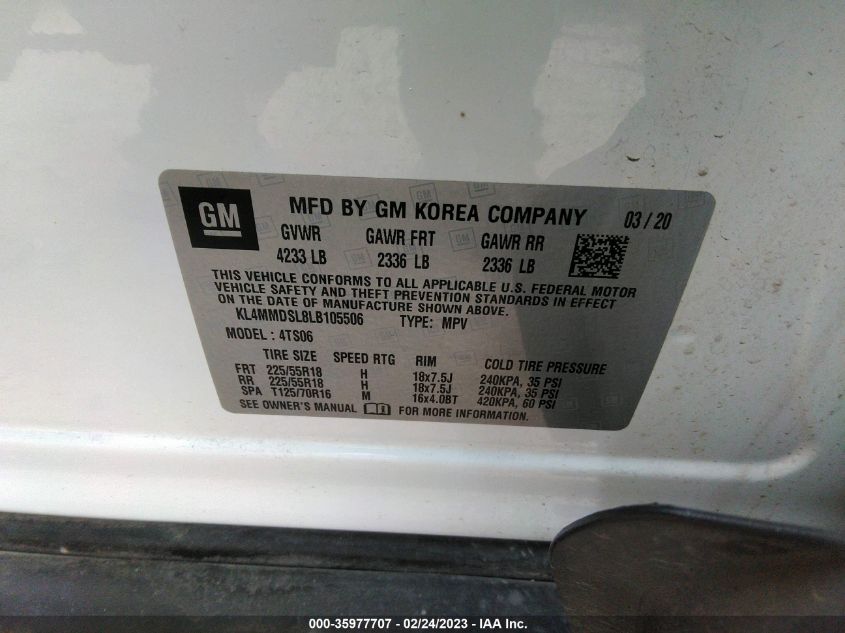 2020 BUICK ENCORE GX SELECT - KL4MMDSL8LB105506