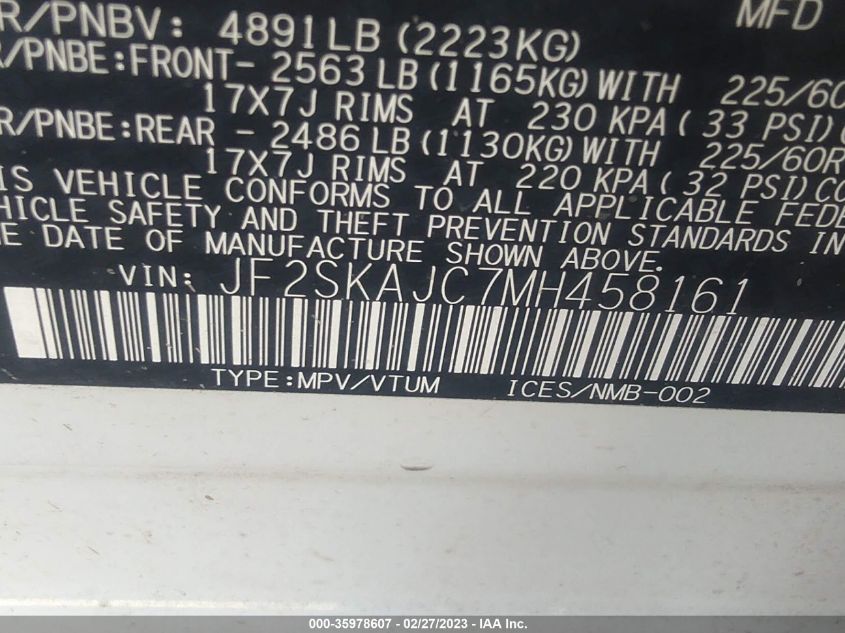 2021 SUBARU FORESTER PREMIUM - JF2SKAJC7MH458161