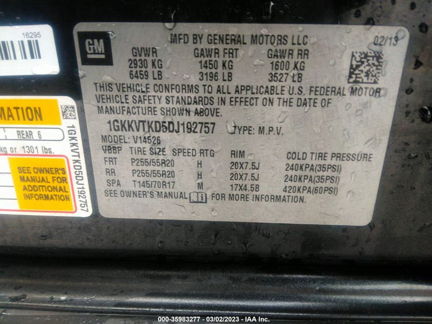 2013 GMC ACADIA DENALI - 1GKKVTKD5DJ192757