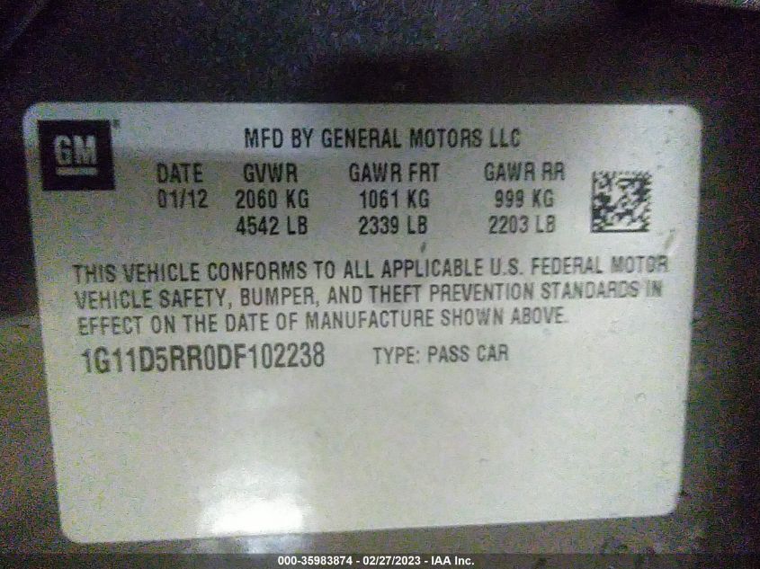 2013 CHEVROLET MALIBU ECO - 1G11D5RR0DF102238