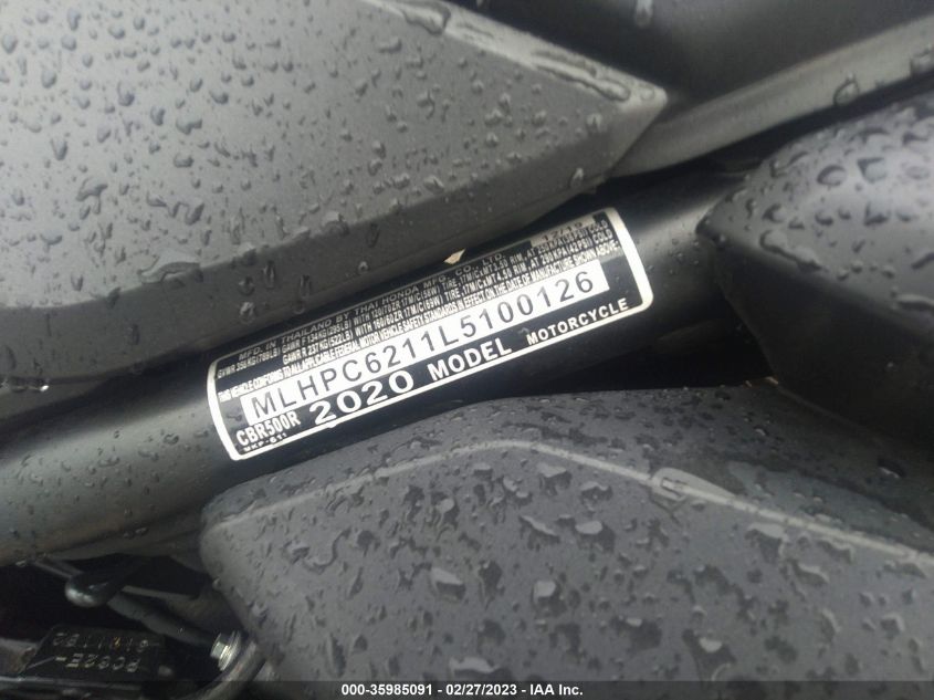 2020 HONDA CBR500 R - MLHPC6211L5100126