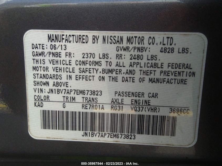 2014 INFINITI Q50 PREMIUM - JN1BV7AP7EM673823