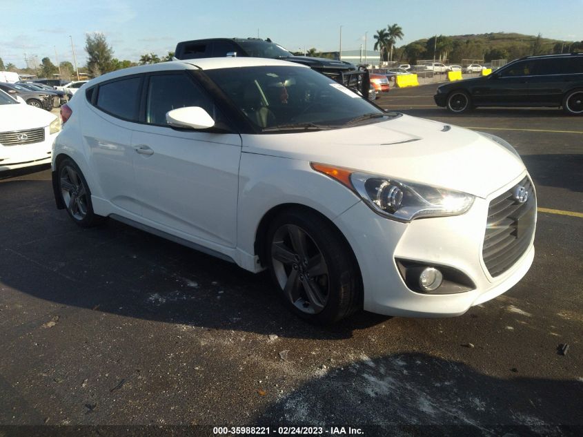 2013 HYUNDAI VELOSTER TURBO W/BLUE INT - KMHTC6AE8DU152863