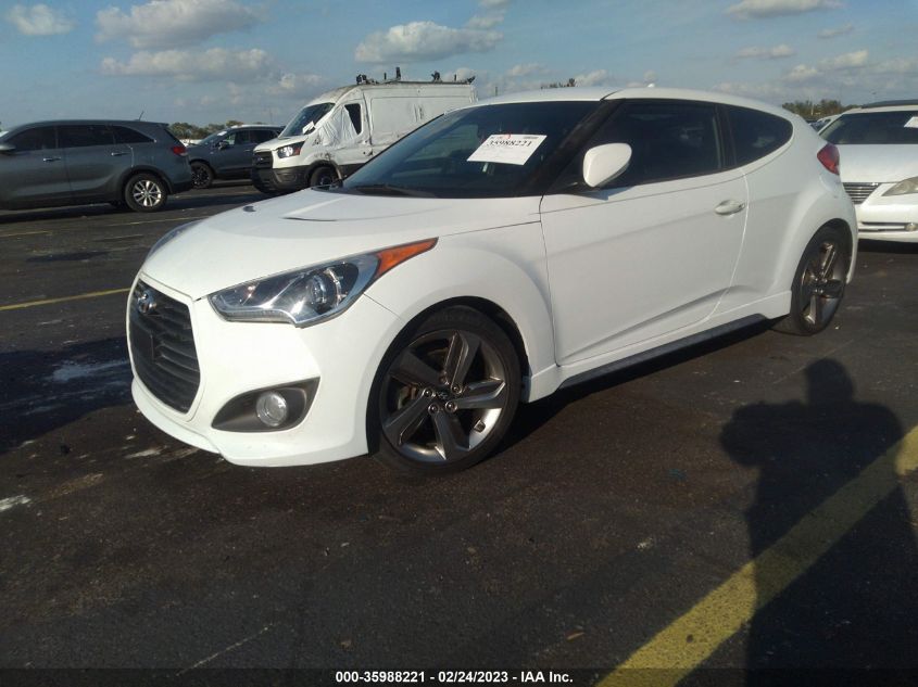 2013 HYUNDAI VELOSTER TURBO W/BLUE INT - KMHTC6AE8DU152863