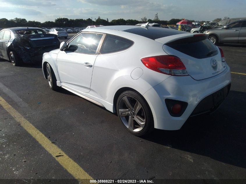 2013 HYUNDAI VELOSTER TURBO W/BLUE INT - KMHTC6AE8DU152863