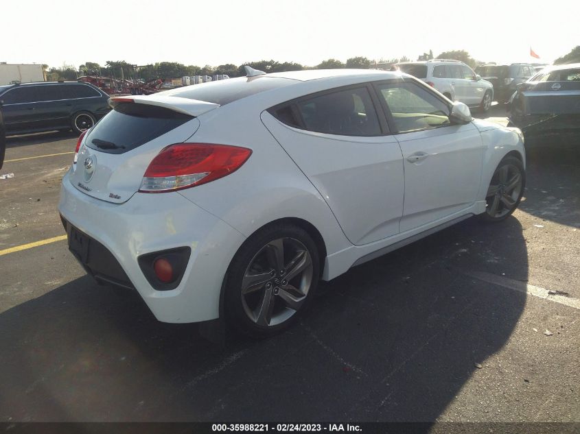 2013 HYUNDAI VELOSTER TURBO W/BLUE INT - KMHTC6AE8DU152863
