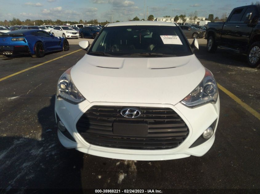 2013 HYUNDAI VELOSTER TURBO W/BLUE INT - KMHTC6AE8DU152863