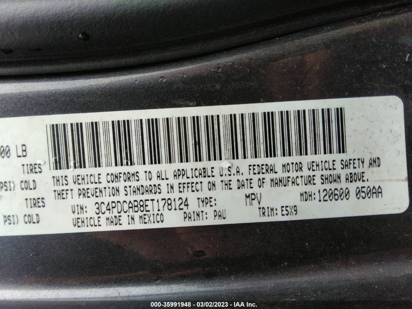 2014 DODGE JOURNEY AMERICAN VALUE PKG/SE - 3C4PDCAB8ET178124