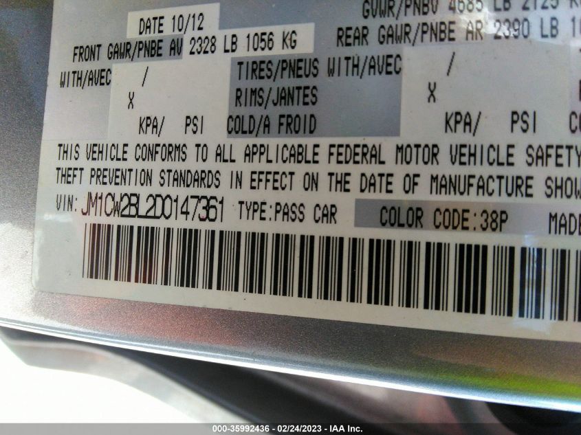 2013 MAZDA MAZDA5 SPORT - JM1CW2BL2D0147361
