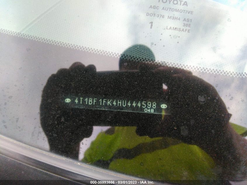 2017 TOYOTA CAMRY XLE/SE/LE/XSE - 4T1BF1FK4HU444598