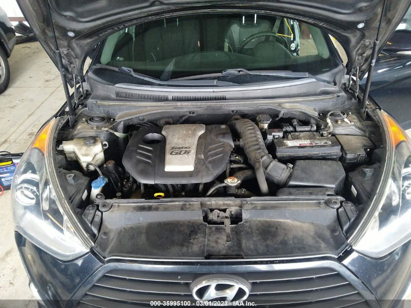 2013 HYUNDAI VELOSTER TURBO W/BLACK INT - KMHTC6AE6DU158340
