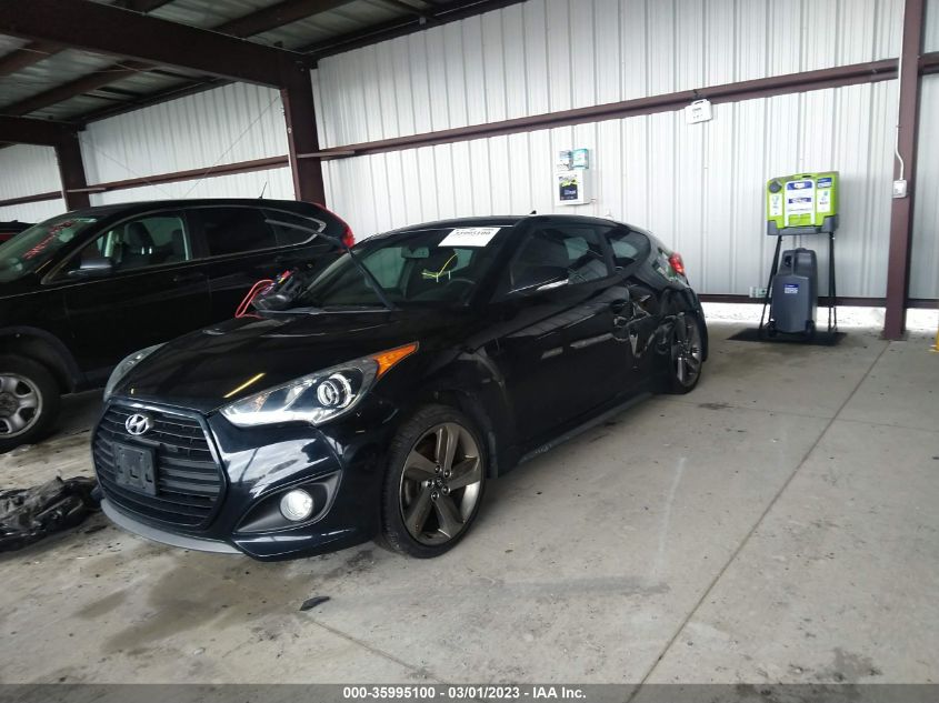 2013 HYUNDAI VELOSTER TURBO W/BLACK INT - KMHTC6AE6DU158340