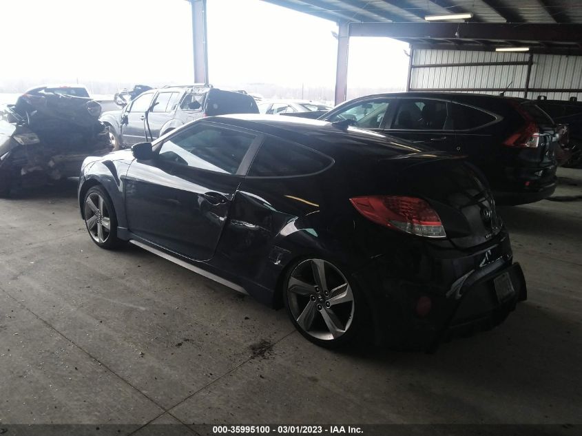 2013 HYUNDAI VELOSTER TURBO W/BLACK INT - KMHTC6AE6DU158340
