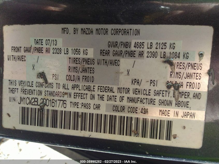 2013 MAZDA MAZDA5 SPORT - JM1CW2BL2D0161776