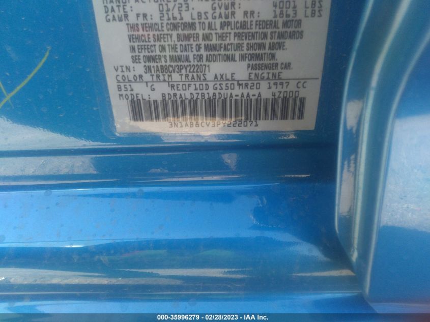 2023 NISSAN SENTRA SV - 3N1AB8CV3PY222071