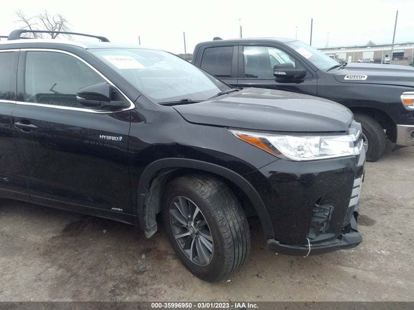 2018 TOYOTA HIGHLANDER HYBRID XLE VIN: 5TDJGRFHXJS044314