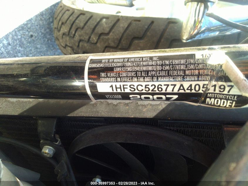 2007 HONDA VTX1300 R 1HFSC52677A405197
