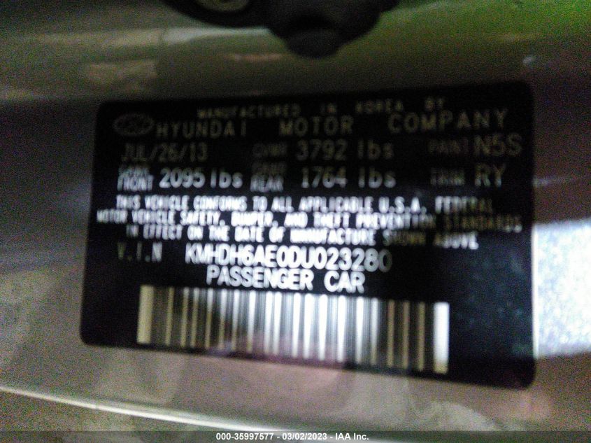 2013 HYUNDAI ELANTRA COUPE GS - KMHDH6AE0DU023280