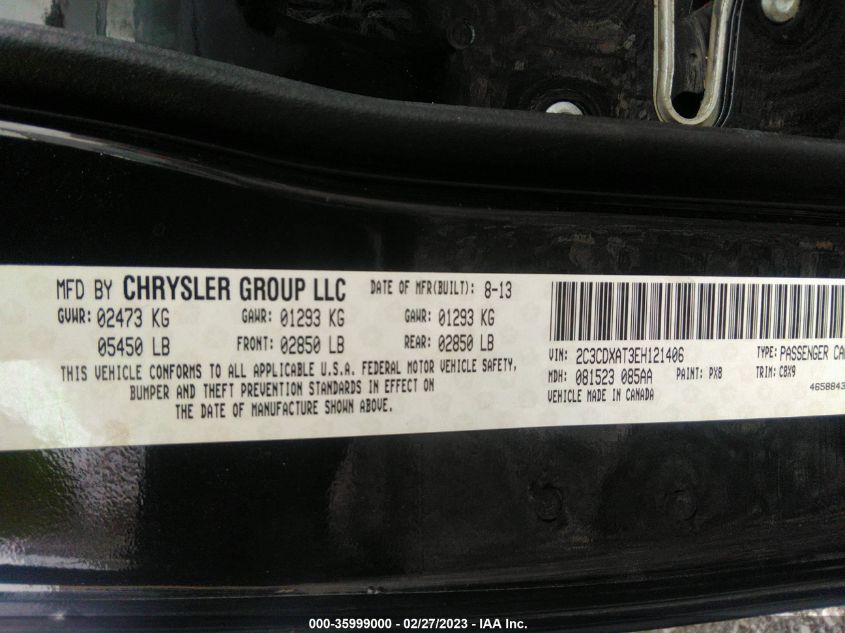 2014 DODGE CHARGER POLICE - 2C3CDXAT3EH121406