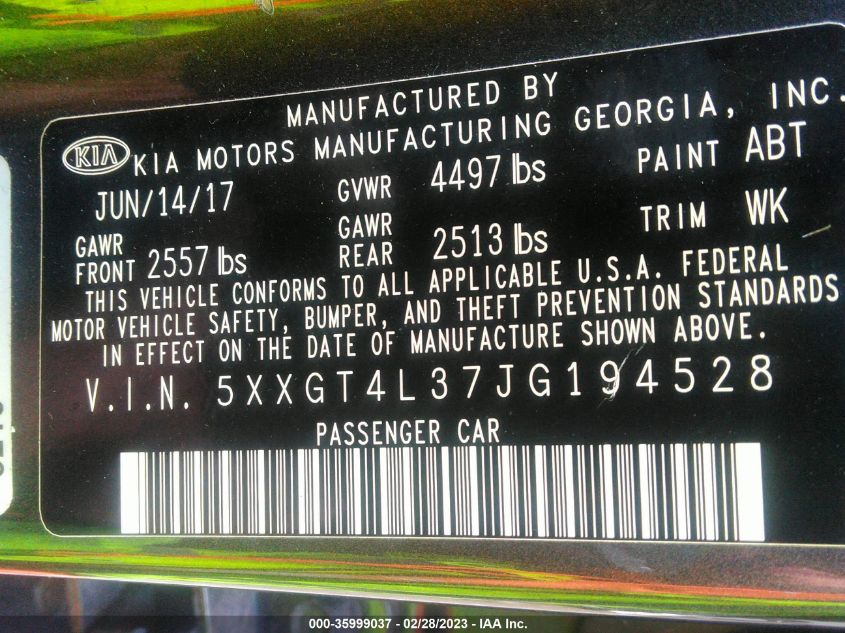 2018 KIA OPTIMA S - 5XXGT4L37JG194528