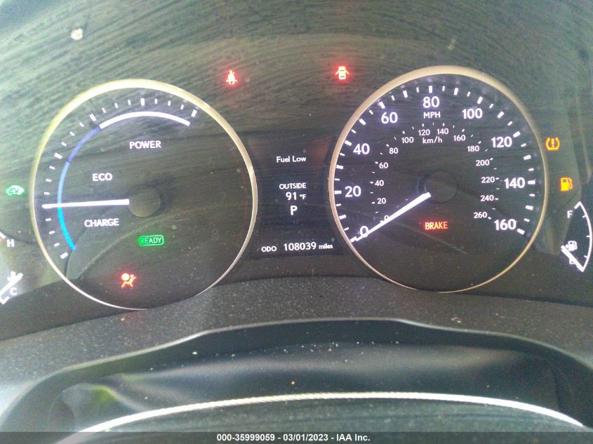2013 LEXUS ES 300H HYBRID JTHBW1GG9D2025195