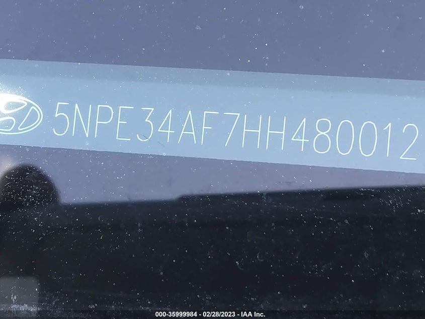 VIN 5NPE34AF7HH480012 2017 HYUNDAI SONATA SPORT