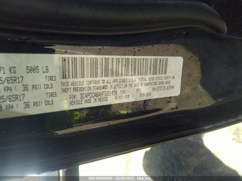 VIN 3C4PDCAB4HT691438 2017 DODGE JOURNEY SE