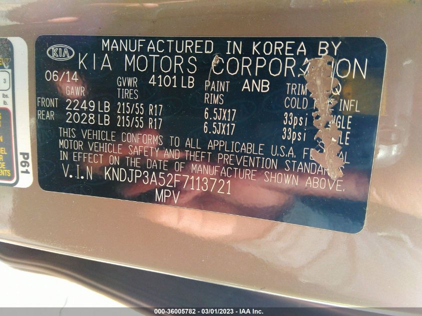 2015 KIA SOUL + - KNDJP3A52F7113721