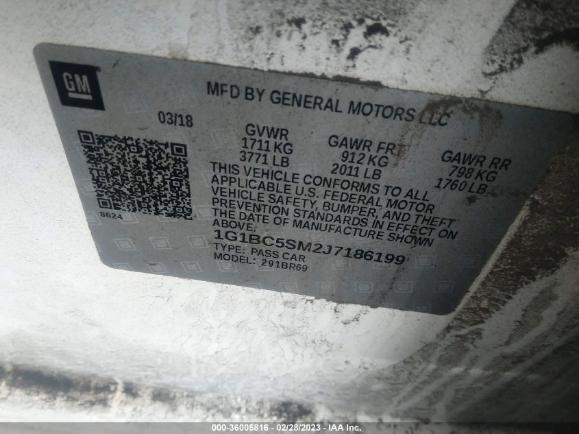 2018 CHEVROLET CRUZE LS - 1G1BC5SM2J7186199