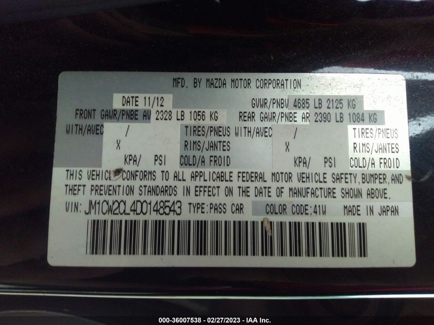 2013 MAZDA MAZDA5 TOURING - JM1CW2CL4D0148543